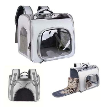 Imagem de Mochila Transporte Gato Cao Pet Cachorro Pequeno Porte Animal de Estimaçao Alça Regulavel Ventilado