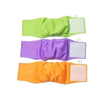 Imagem de PETTING IS CARING Envoltórios para cães machos laváveis ​​e reutilizáveis ​​Fraldas com faixa para o ventre Materiais duráveis ​​e laváveis ​​à máquina - Conjunto de 3 unidades