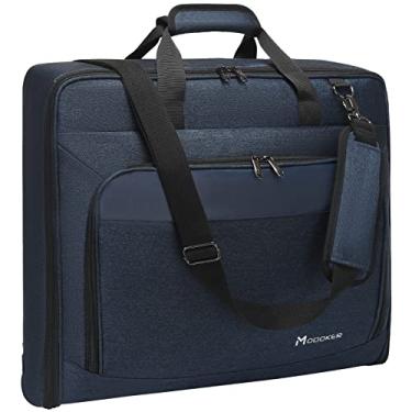 Imagem de Modoker Bolsa de roupa de terno com alça de ombro, bolsa de transporte para pendurar malas de viagem para homens mulheres viagem de negócios, Azul, Empresarial