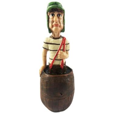 Imagem de Boneco Chaves No Barril Em Resina 18cm Turma Do Chaves