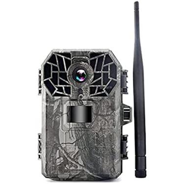 Imagem de Câmera solar externa Câmeras de trilha de vídeo ao vivo 4G 30MP 1080P HD Câmera de vigilância IP66 Armadilha fotográfica de vida selvagem externa Visão noturna HH763 Câmera infravermelha de