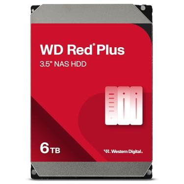 Imagem de Western Digital Disco rígido interno WD Red Plus NAS de 6 TB - 5640 RPM, SATA 6 Gb/s, CMR, 128 MB de cache, 3,5 polegadas -WD60EFZX