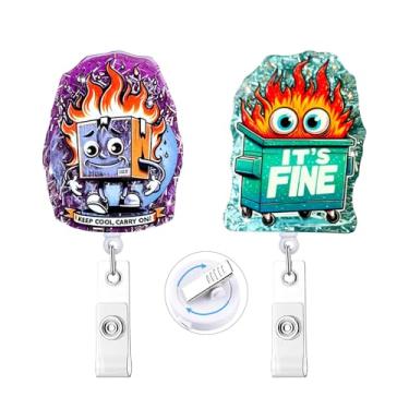 Imagem de HASFINE Porta-crachá engraçado com clipe jacaré, charmoso carretel retrátil para hospital, escola, local de trabalho - presente divertido para enfermeiros, equipe médica e professores