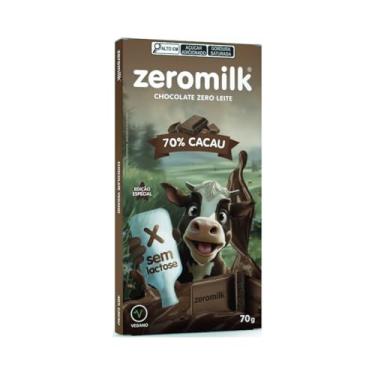 Imagem de Chocolate Vegano 70% Cacau 70g - Zeromilk