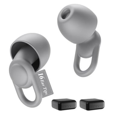 Imagem de Tampões de ouvido de silicone para redução de ruído - Tampões de ouvido reutilizáveis macios e confortáveis para dormir, sensibilidade ao ruído e voos - 16 pontas auriculares em PP/M/G, com 2 caixas