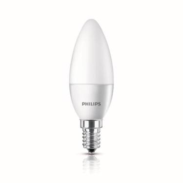 Imagem de Lâmpada Led Philips 3.5W luz branca fria bulbo vela bivolt base E14 e E27