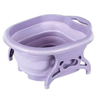 Imagem de Bacia Dobrável Alivia Dores Para Os Pés C/Hidromassageador (Roxo)