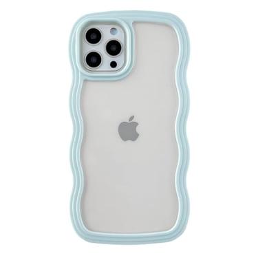 Imagem de Caseative Capa para iPhone 12 Pro, linda capa de celular macia à prova de choque com moldura ondulada (verde)