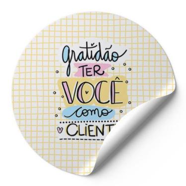 Imagem de 120 Etiquetas Adesivas Redondas Gratidão Ter Você Como Cliente Impress