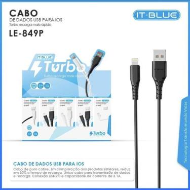 Imagem de Cabo de dados e carregamento it-blue le849p lightning 1m 3.1a - ITBLUE