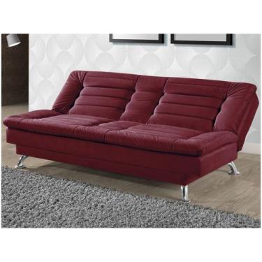 Imagem de Sofá-cama Casal 3 Lugares Reclinável Maya, Vinho, 3 Lugares