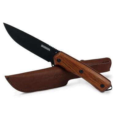Imagem de Faca Cimo Ax Borba Carbono 5" Cabo Madeira com Bainha - Preta