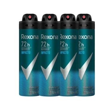 Imagem de Kit Desodorante Aerosol Rexona Men Impacto 150ml - 4 Unidades