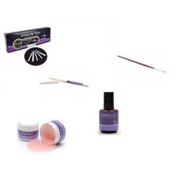 Imagem de Kit Selante + Fibra 100 +pink Gel 33g + Caneta Piu Bela - Piu Bella