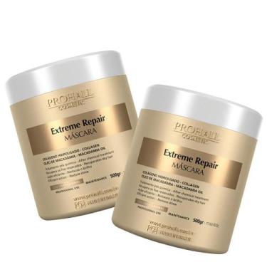 Imagem de 2 Máscara Extreme Repair 500g Para Cabelos Danificados - Prohall