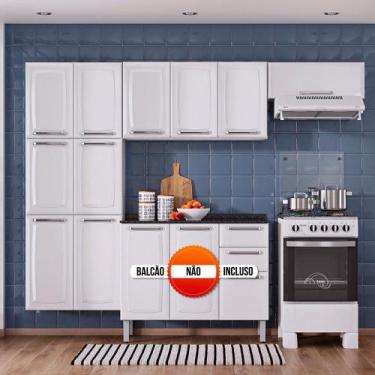 Imagem de Cozinha Itatiaia Luce Compacta 3 Pecas Branco/Preto Paneleiro Armario 
