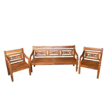 Imagem de Jogo de Bacos Namoradeira 3 lugares - Minas Artesanato