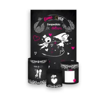 Imagem de Painel De Festa Vertical 1,50 x 2,20 + Trio De Capas Cilindro - Game O