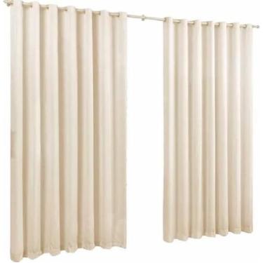 Imagem de Cortina De Microfibra 2,00X1,70 Palha Ilhós Cromado - Confecções evang