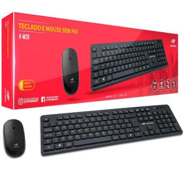 Imagem de Kit Teclado e Mouse C3tech, Sem Fio, 2.4GHz, Mouse 3 Botões, K-W20BK, 