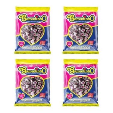 Imagem de Kit 4 Pacotes Bala De Amendoin Gamadinho Igual Dadinho 600Gr - Doce Sa