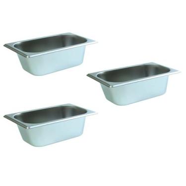 Imagem de 3 Cuba Gastronômica Inox Gn 1/9 17x10x6 Rechaud SelfService - ke home