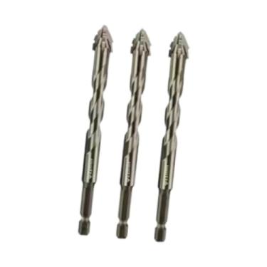 Imagem de Fenteer 3 peças de quatro flautas dente de serra excêntrico brocas alta dureza versátil resistente hexágono haste para madeira vidro cerâmica telha, 12mm