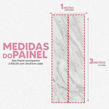 Imagem de Papel De Parede Painel 3D Mármore Carrara Branco 1M - Colaí Adesivos