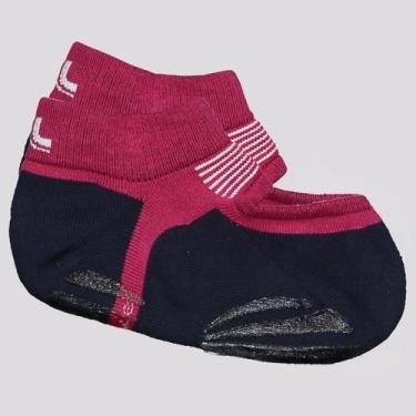 Imagem de Meia Lupo Performance Sapatilha Pilates Feminina Preta e Vinho, 37-40