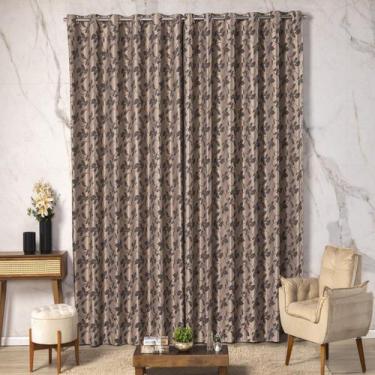 Imagem de Cortina Blecaute Blackout Estampada Detalhado Corta Luz Varão 3m - Mav