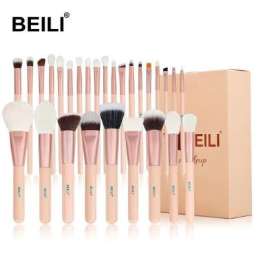 Imagem de Kit Pincéis De Maquiagem BEILI Profissional 28 PÇS Pó, Corretivo Blush
