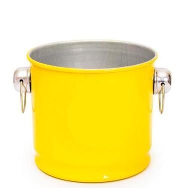 Imagem de Balde de Gelo e Cerveja Térmico em Alumínio 12L Grande - Amarelo - Ret