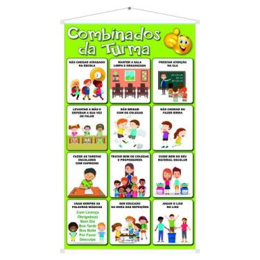 Imagem de Banner Pedagógico Combinados Da Turma Escolar - Sala de Aula - Oc Shop