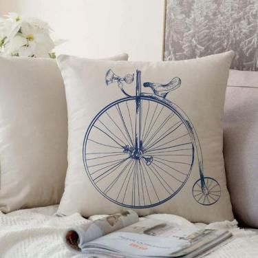 Imagem de Almofada Serigrafada 50x50cm Bike Azul - FASTLAR