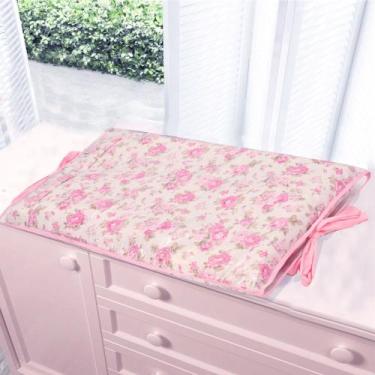 Imagem de Trocador De Bebê C/Plástico Infantil Quarto  Estampa Floral - Pandora 