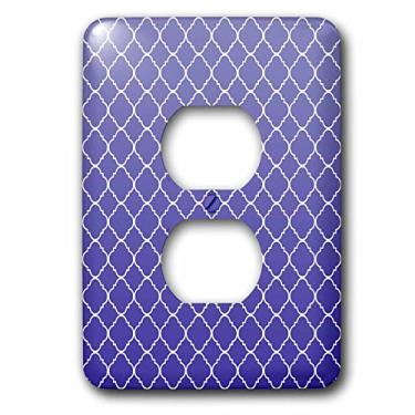 Imagem de 3dRose Lsp_186731_6 Capa de interruptor de luz Quatrefoil roxa e branca