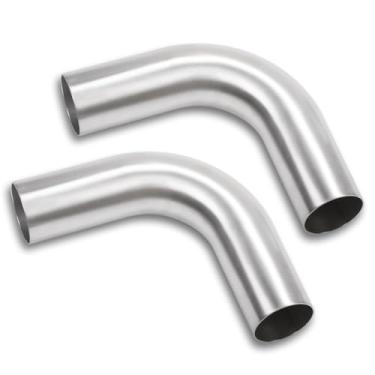 Imagem de Podavelle Cotovelo de 90 graus 2,5 polegadas 63 mm OD alumínio intercooler tubulação tubo de admissão de ar raio 1,5D, acabamento escovado, pacote com 2