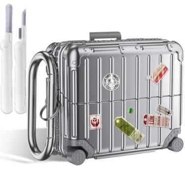 Imagem de KOREDA Capa compatível com Samsung Galaxy Buds 3 Pro e Galaxy Buds 3, capa protetora rígida com kit de limpeza e chaveiro (prata)