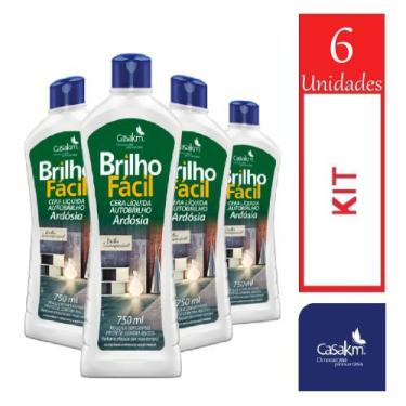 Imagem de Kit 6 Cera Liquida para Piso 750ml Ardosia Brilho Facil - Casa Km