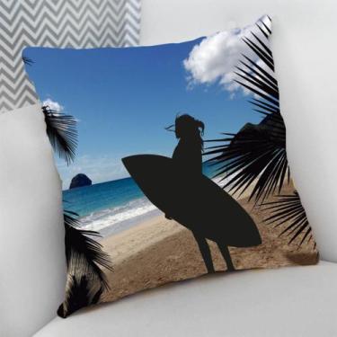 Imagem de Almofada Decorativa Cheia c/ Zíper 25x25 cm Náutico Oceania Praia Mar 
