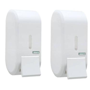 Imagem de Kit 2 Dispenser Porta Saboneteira Urban Compacto Com Reservatório 400 