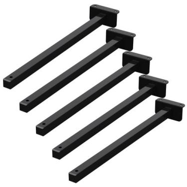 Imagem de KIT 06 Suportes Haste De Refletor Led Parede Fachada Banner Base L Cur