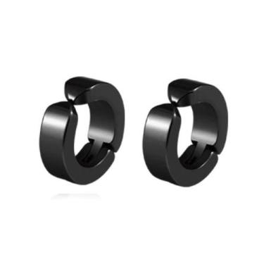Imagem de Brinco De Pressão De Argola Preto - PAR - Vorax Acessórios