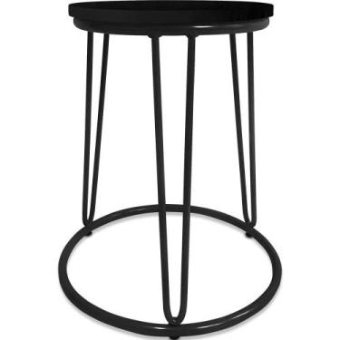 Imagem de Banco Banqueta Baixa Industrial Dinamarca Em Aço Balcão Bar Cozinha Pr