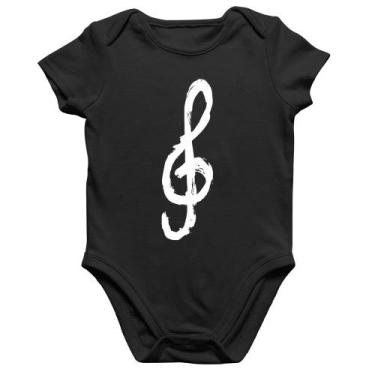 Imagem de Body Bebê Algodão Clave De Sol Arte - Foca na Moda, Preto, G