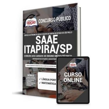 Imagem de Apostila SAAE Itapira - SP - Cargos de Ensino Médio - Apostilas Opção