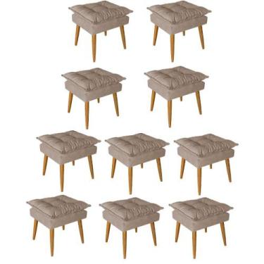 Imagem de Kit 10 Puff Puf Banqueta Opala Para Quarto Sala Recepção Suede Capucci