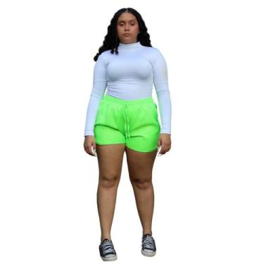 Imagem de short tactel feminino plus size shortinho shorts juvenil menina bermud