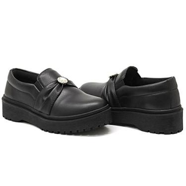 Imagem de Mocassim Feminino Oxford Sola Alta Detalhe de Pedrinha - D E SPOT, Pre