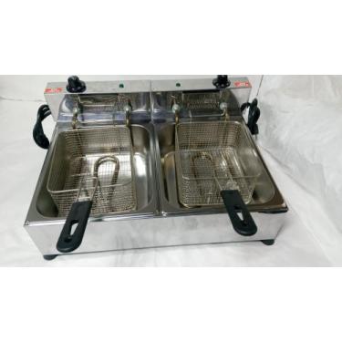 Imagem de Fritadeira Elétrica 10 Litros 2 cubas industrial - MORAIS COIFAS E VIT